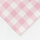 Pastel Pink and White Gingham Checked Pattern Fleece Blanket