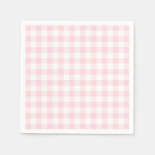 Pastel Pink and White Gingham Napkins