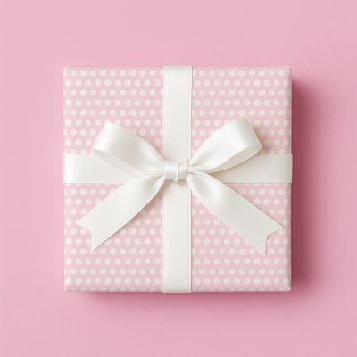 Pastel Pink and White Polka Dat Wrapping Paper