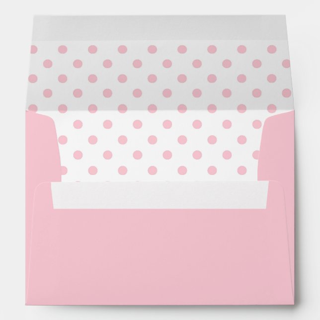 Pastel Pink and White Polka Dots Envelope (Back (Bottom))