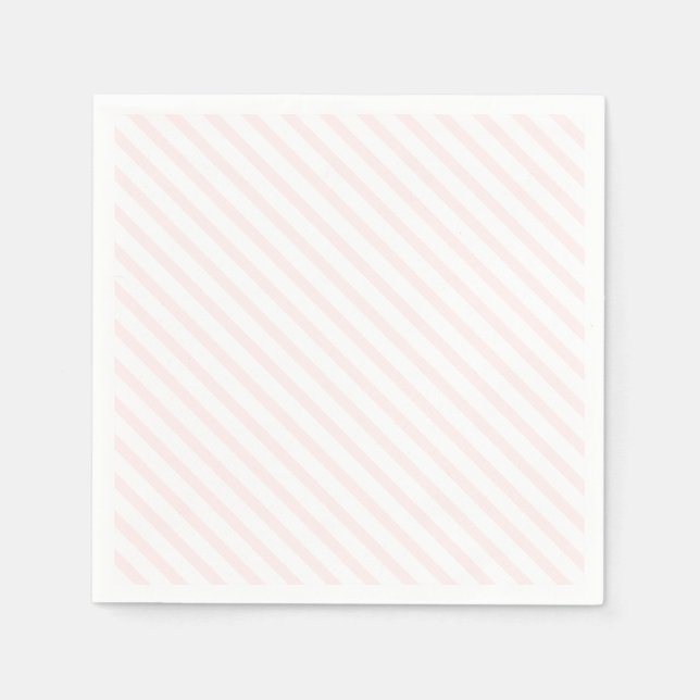 Pastel Pink And White Striped  Napkins (Front)