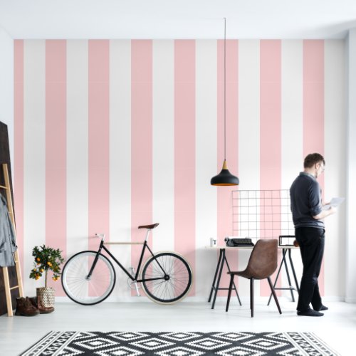 Pastel pink and white stripes pattern wallpaper 