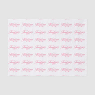Pastel Pink And White Thank You Pattern Tissue Paper