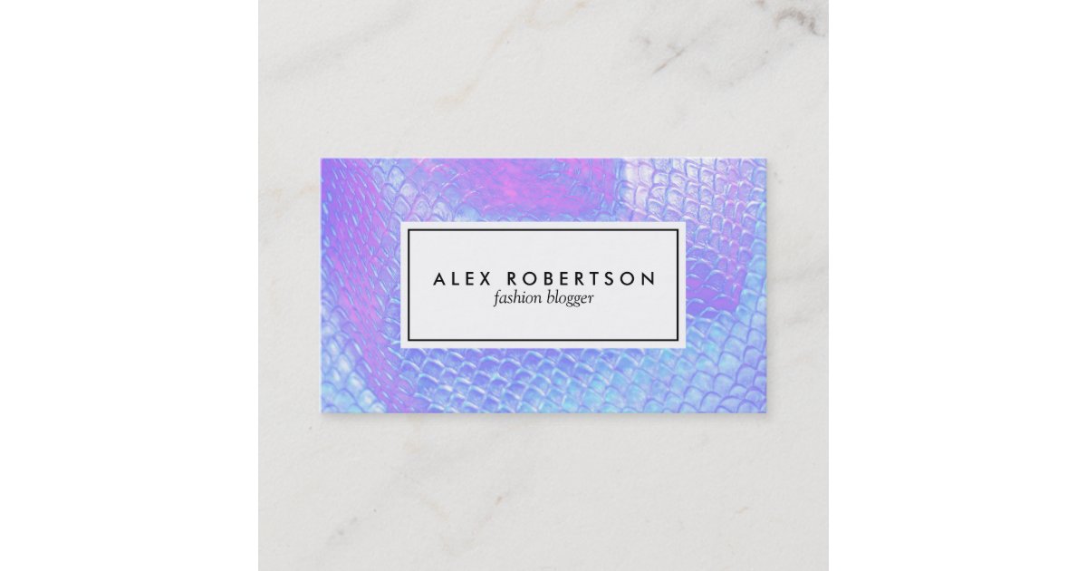 Pastel Pink Aqua And Lilac Mermaid Scale Fabric Business Card Zazzle Com