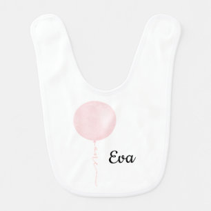 Pastel Pink Balloon 1st Birthday Bib