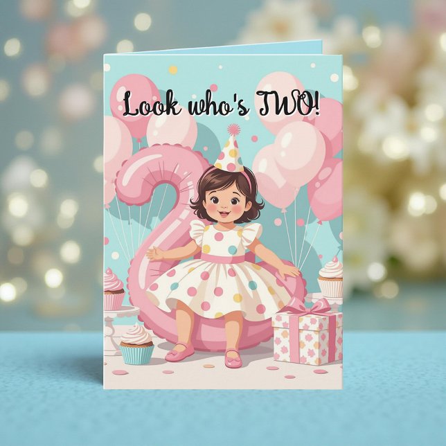 Pastel Pink Balloon Granddaughter 2nd Birthday Card (Creator Uploaded)