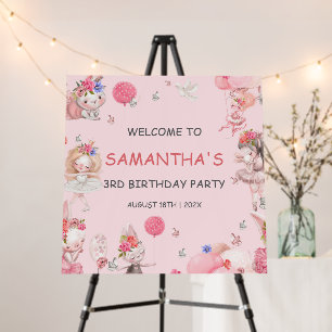 Pastel Pink Birthday Girl Welcome Sign