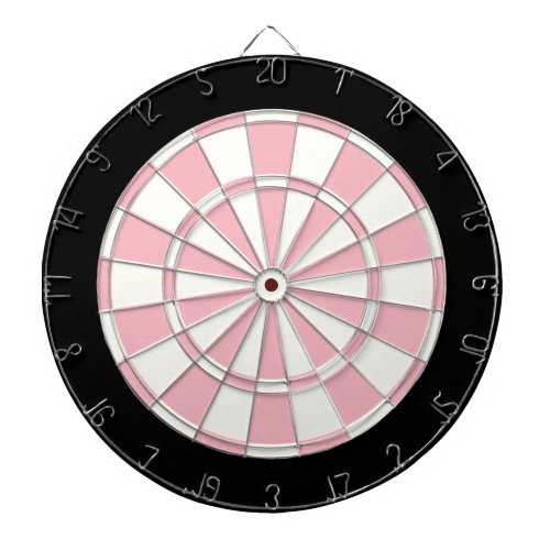 Pastel Pink Black And White Dart Board