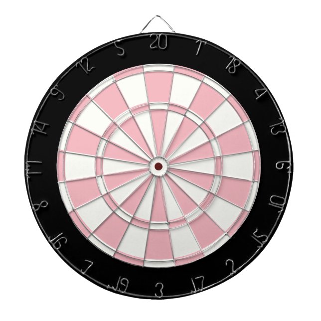 Pastel Pink Black And White Dart Board (Front)