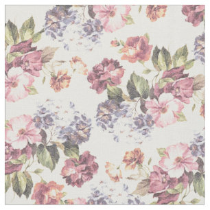 Pastel pink blue bohemian boho vintage floral fabric