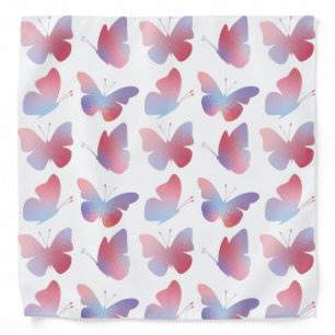 Pastel Pink & Blue Butterflies Bandana