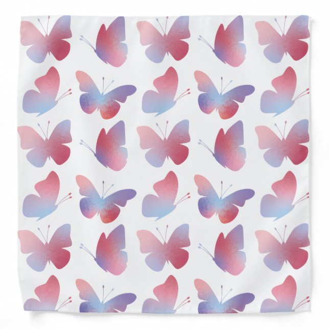 Pastel Pink & Blue Butterflies Bandana (Front)