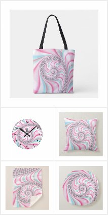 Pastel Pink Blue Candy Cane Fractal