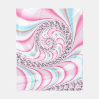 Pastel Pink Blue Candy Cane Spiral Fractal