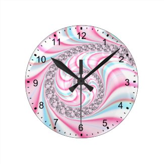 Pastel Pink Blue Candy Cane Spiral Fractal