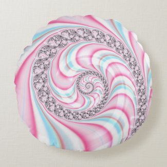Pastel Pink Blue Candy Cane Spiral Fractal