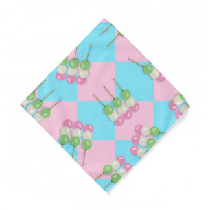 Pastel Pink Blue Checkered Dango Bandana