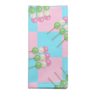 Pastel Pink Blue Checkered Dango Cloth Napkin