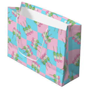 Pastel Pink Blue Checkered Dango Gift Bag