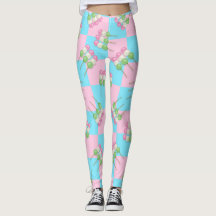 Pastel Pink Blue Checkered Dango Leggings