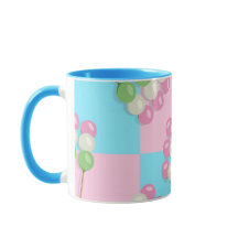 Pastel Pink Blue Checkered Dango Mug