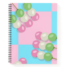 Pastel Pink Blue Checkered Dango Spiral Notebook