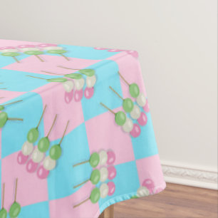 Pastel Pink Blue Checkered Dango Tablecloth
