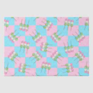 Pastel Pink Blue Checkered Dango Tissue Paper