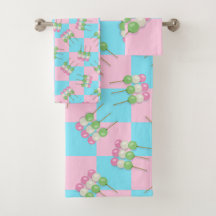 Pastel Pink Blue Checkered Dango Towel