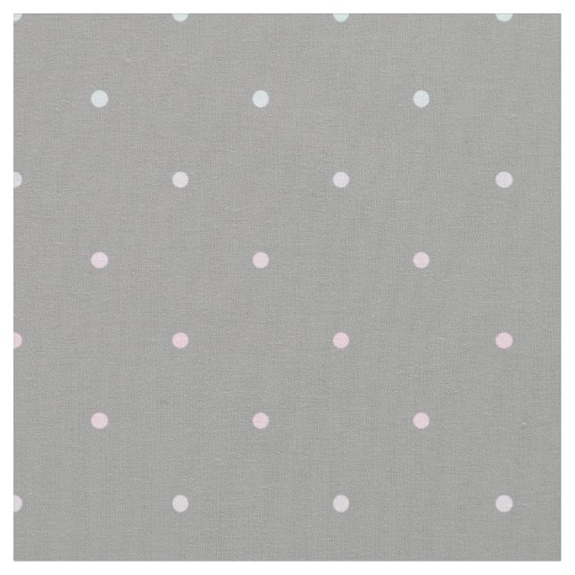 Pastel Pink Blue Dot Pattern Fabric (Close Up)