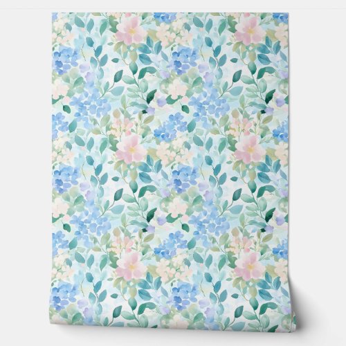 Pastel Pink Blue Floral Pattern Wallpaper Pastel Pink Blue Floral Pattern Wallpaper