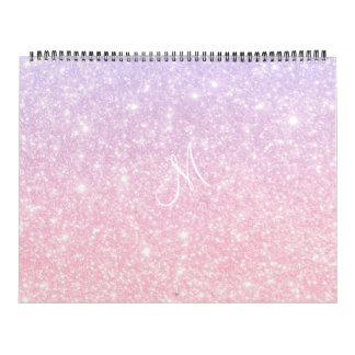 Pastel Pink Blue Glittery Calendar