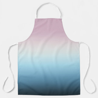 Pastel Pink & Blue Gradient Indigo Rose Ombre Apron