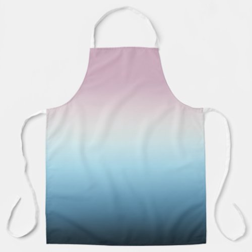 Pastel Pink  Blue Gradient Indigo Rose Ombre    Apron