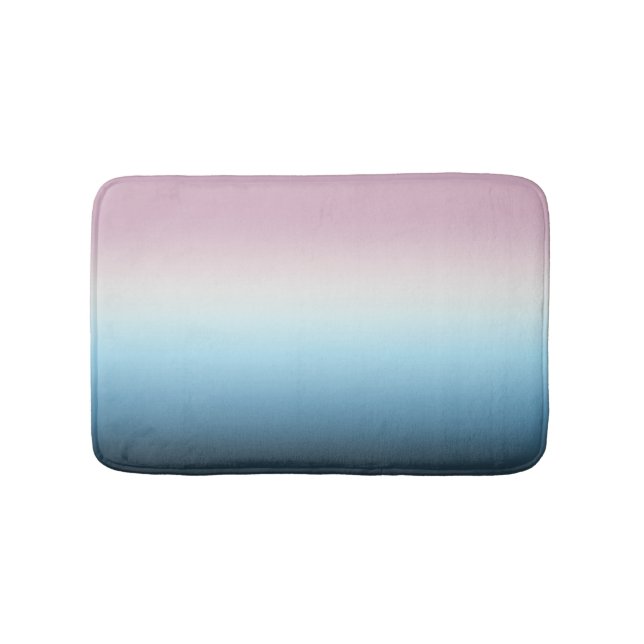 Pastel Pink & Blue Gradient Indigo Rose Ombre    Bath Mat (Front)