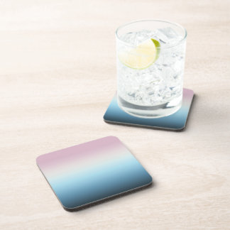 Pastel Pink & Blue Gradient Indigo Rose Ombre  Beverage Coaster