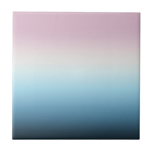 Pastel Pink  Blue Gradient Indigo Rose Ombre Ceramic Tile