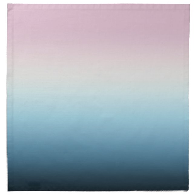Pastel Pink & Blue Gradient Indigo Rose Ombre      Cloth Napkin (Front)