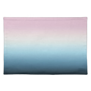 Pastel Pink & Blue Gradient Indigo Rose Ombre     Cloth Placemat