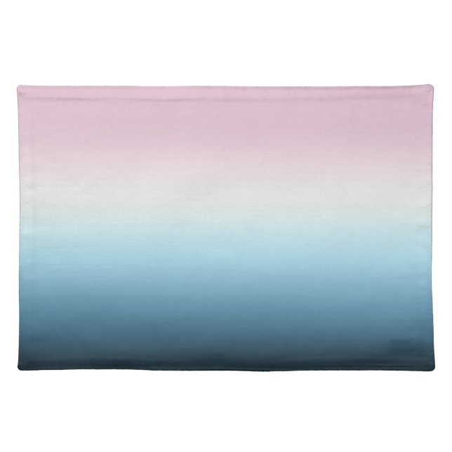 Pastel Pink & Blue Gradient Indigo Rose Ombre     Cloth Placemat (Front)
