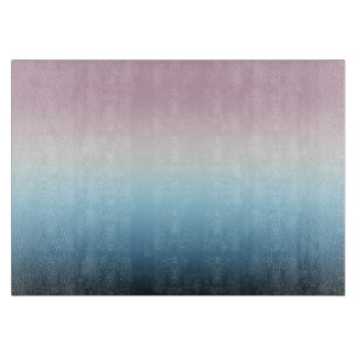 Pastel Pink & Blue Gradient Indigo Rose Ombre Cutting Board