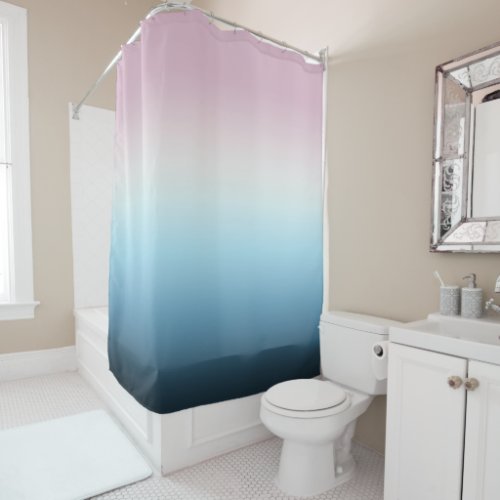 Pastel Pink  Blue Gradient Indigo Rose Ombre     Shower Curtain