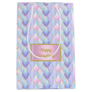 Pastel pink, blue mermaid gift bag favor bag new