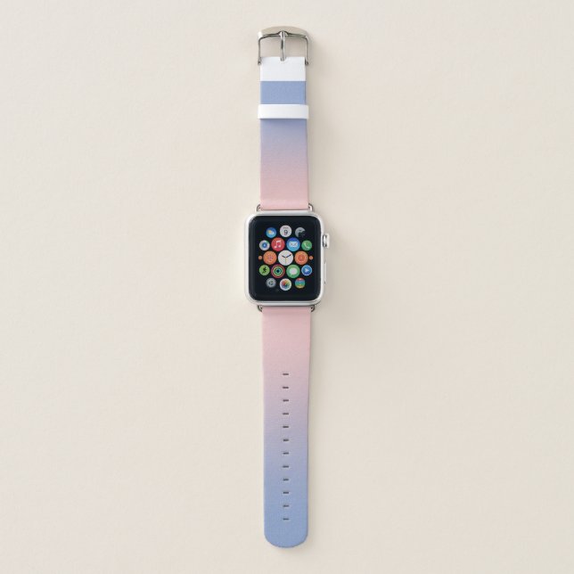 Pastel Pink Blue Ombre Apple Watch Band (Front)
