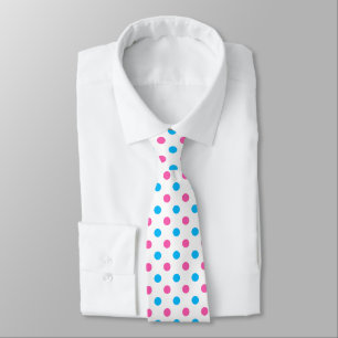 Pastel Pink Blue Polka Dot Pattern Neck Tie