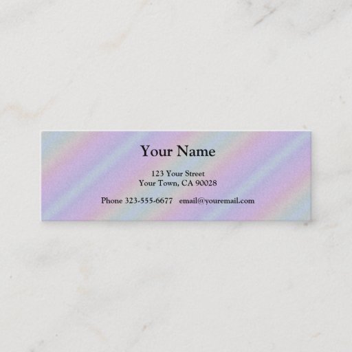 Customizable Pastel Pink blue Rainbow Stripes Business Card Templates