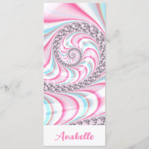 Pastel Pink Blue Spiral Fractal Bookmark