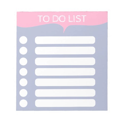 Pastel Pink Blue To Do List Color Changeable SVG Notepad