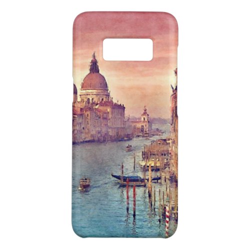 Pastel Pink Blue Venice Canal Grande Watercolor Case_Mate Samsung Galaxy S8 Case