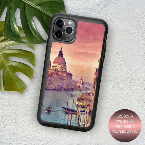Pastel Pink Blue Venice Canal Grande Watercolor iPhone 13 Case